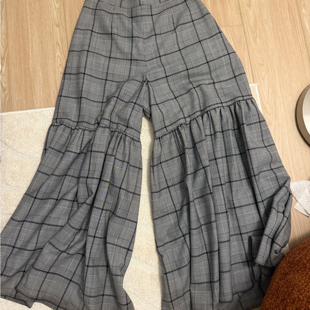 Sea Black and White Plaid Pants